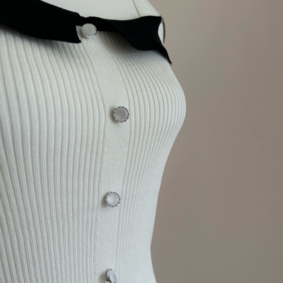 NEW French Style White Ribbed Tank Top - Picture 6 of 9